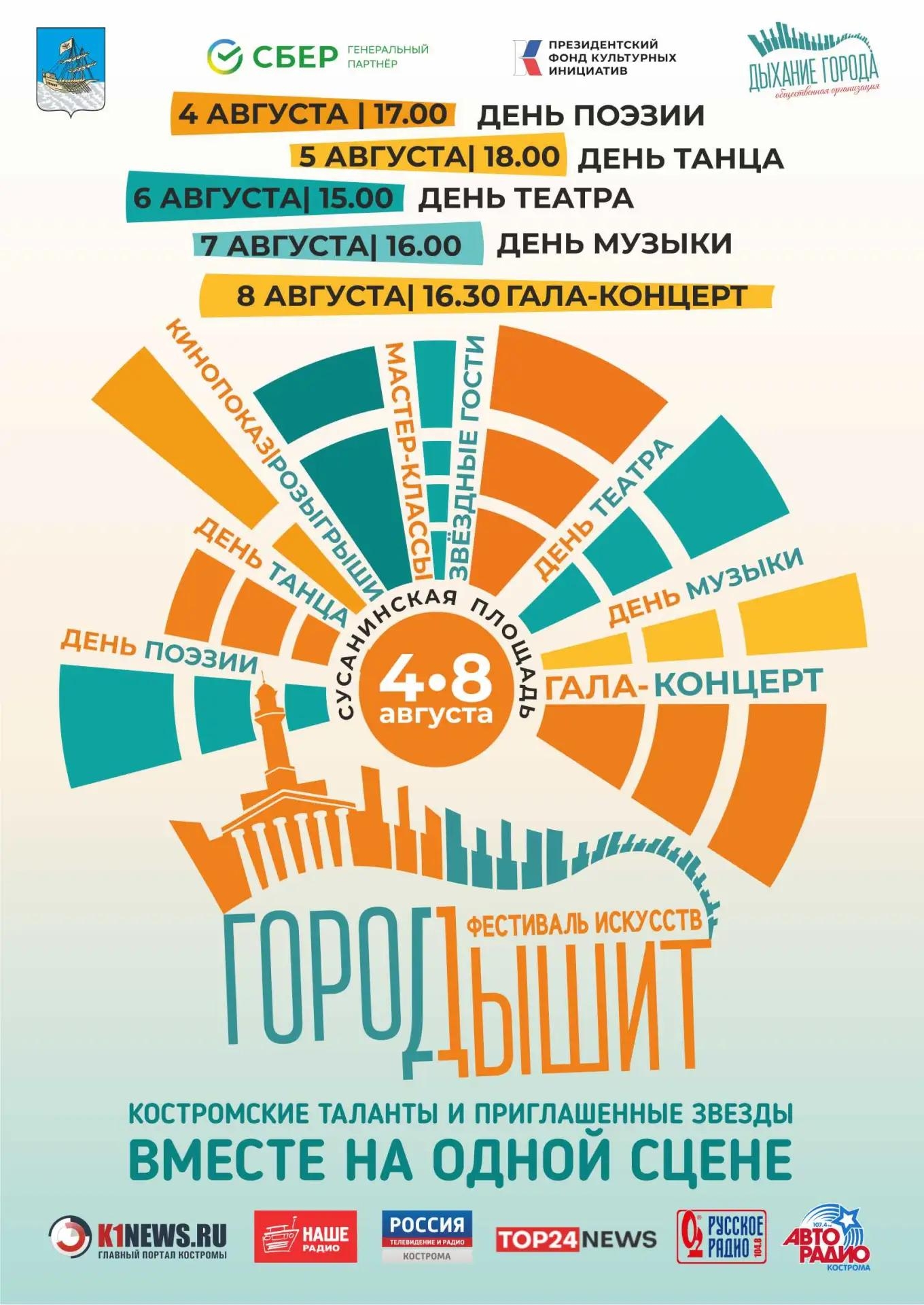Фестиваль искусств "Город дышит" 4-8 августа