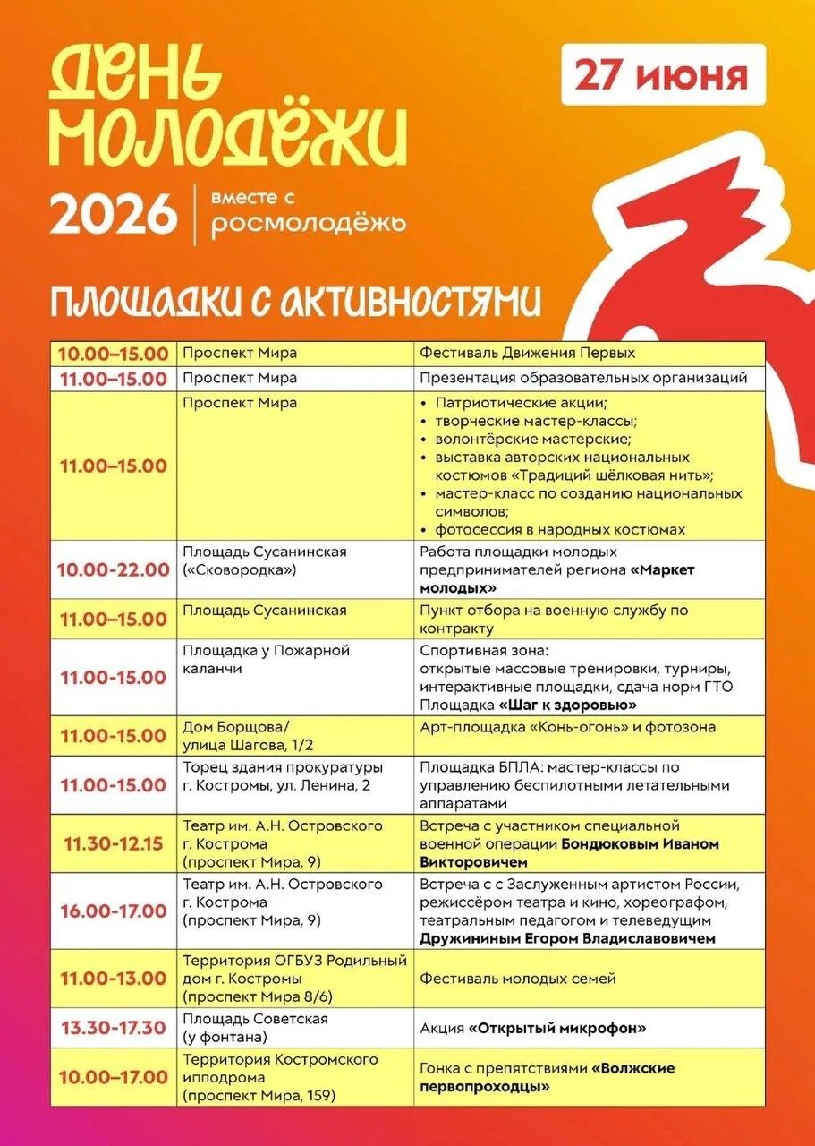 День молодежи 27 июня